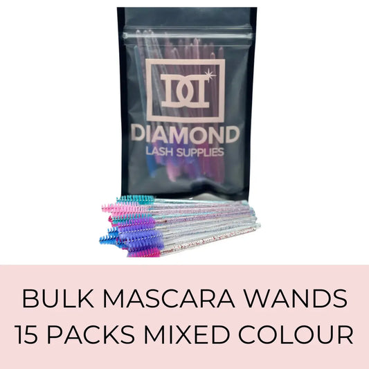 Bulk Mascara Wand Packs Rainbow Collection 15 Packs Diamond Lash Supplies