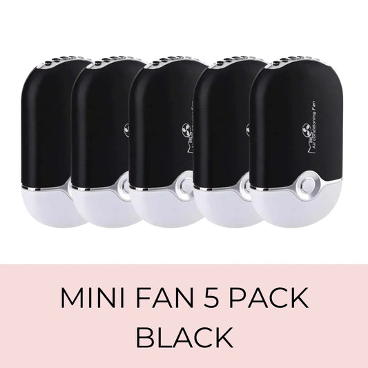 Mini Fan Black 5 Pack Diamond Lash Supplies