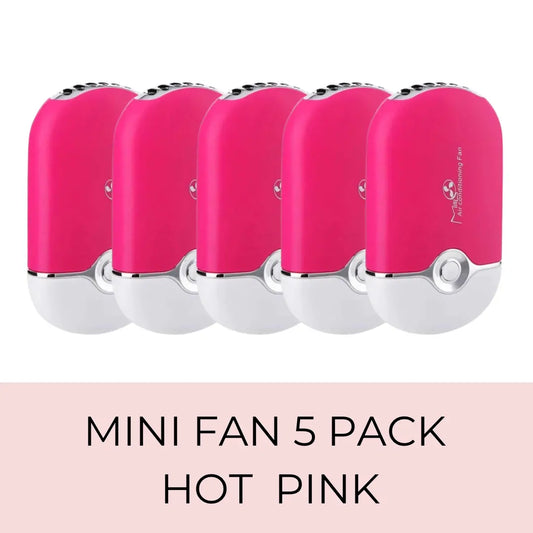 Mini Fan Hot Pink 5 Pack Diamond Lash Supplies
